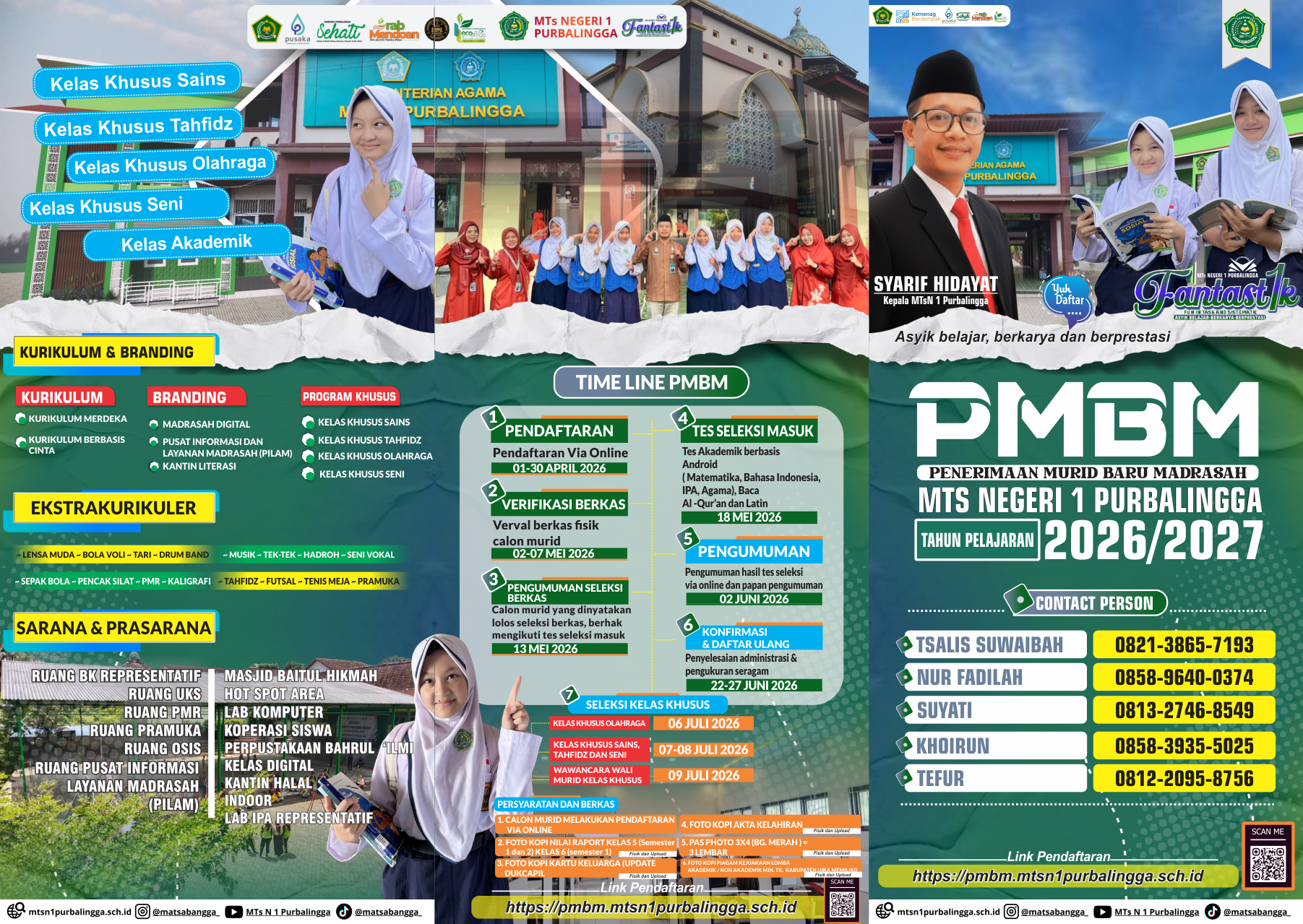 Students in front of madrasah building illustration